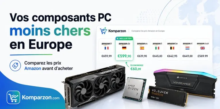 Comparer les prix Amazon Europe avec Komparzon pour ses composants PC