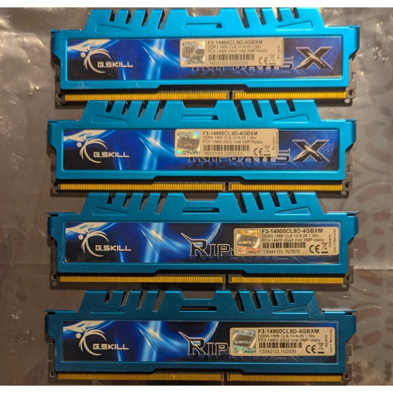 RAM DDR3 GSKILL 4x2 Go 1866 CL9 1,50v