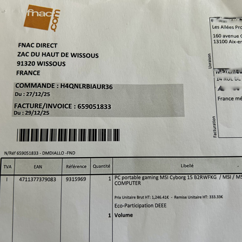 PC gamer MSI Cyborg 15 B2RWFKG-260FR 15,6" I7 16Go 512Go SSD GeForce RTX 5060 - Photo 3