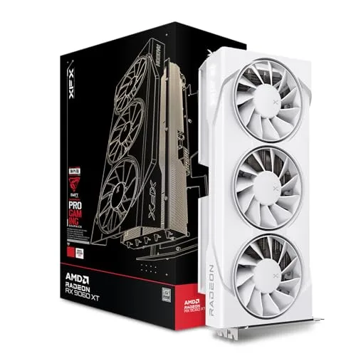 XFX Carte Graphique Swift AMD Radeon RX 9060 XT OC White Triple Fan Gaming Edition 16 G...