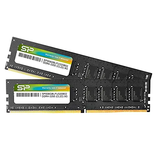 Silicon Power DDR4 Kit mémoire de bureau 16 Go (8 Go x2) 3200 MHz (PC4-25600) CL22 UDIM...